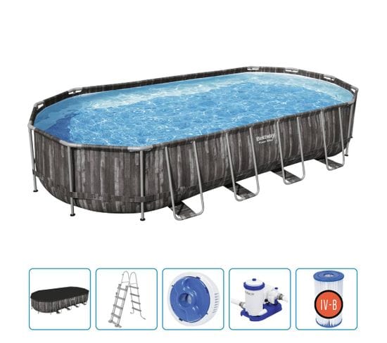 Ensemble De Piscine Ovale 7,32x3,66x1,22 M