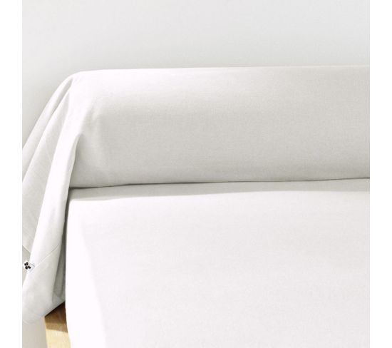 Taie De Traversin 85x185 Cm Flanelle De Coton Neige