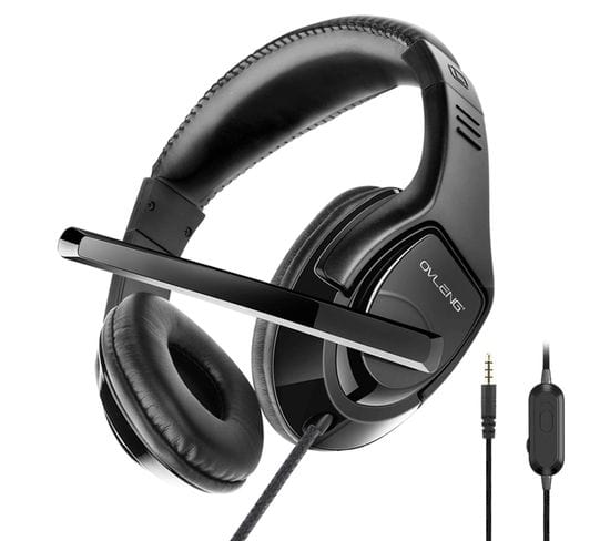 Casque Avec Micro Ov-p1 Tout Usage, Gaming, Bureautique - Haut-parleur 40 Mm - Contrôle Sur Le Fil