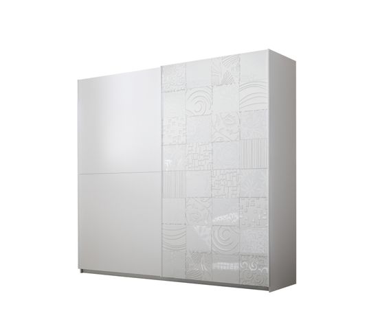 Armoire 2 Portes Coulissantes Avolte 220x210x64 Cm Blanche