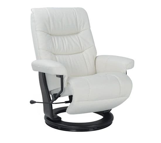 Fauteuil De Relaxation Design - Max - Cuir Blanc