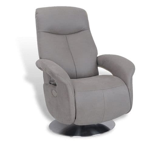 Fauteuil De Relaxation Électrique - Tolma - Tissu Microfibre Gris