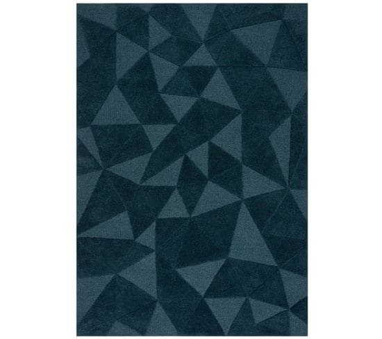 Tapis De Salon Moderne Sherd En Laine - Bleu Turquoise - 120x170 Cm