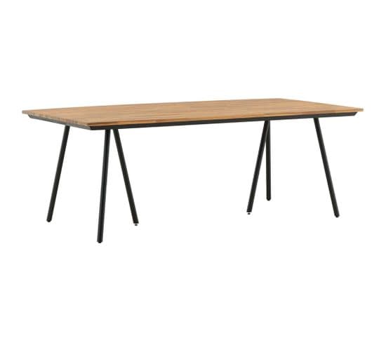 Table De Jardin En Acier Et Acacia 200 X 100 Cm Chan