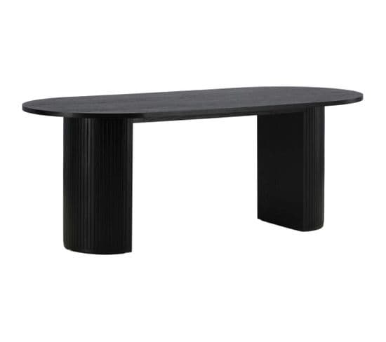 Table De Repas Ovale Bianca 200 X 90 Cm Noir