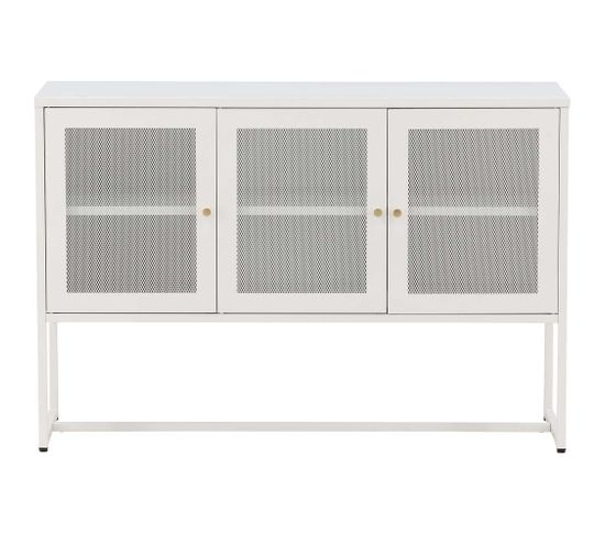 Buffet 3 Portes En Acier Malla Gris Clair