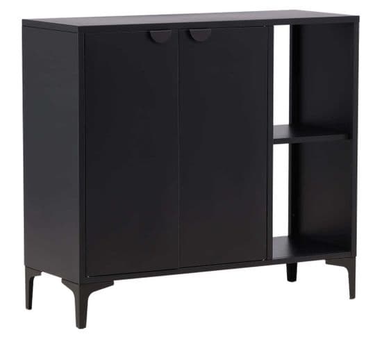 Buffet 2 Portes 2 Cases Piring Noir