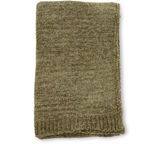 Jeté De Canapé En Polyester Chenille Ally 170 X 130 Cm Vert