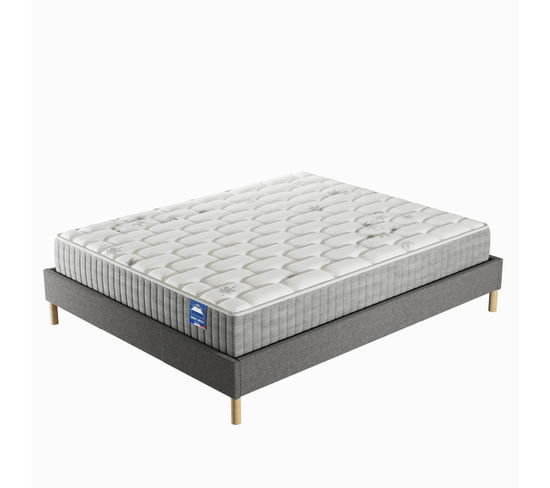 Ensemble Matelas Ressorts + Sommier 140x190 cm ép. 25cm à mémoire de forme