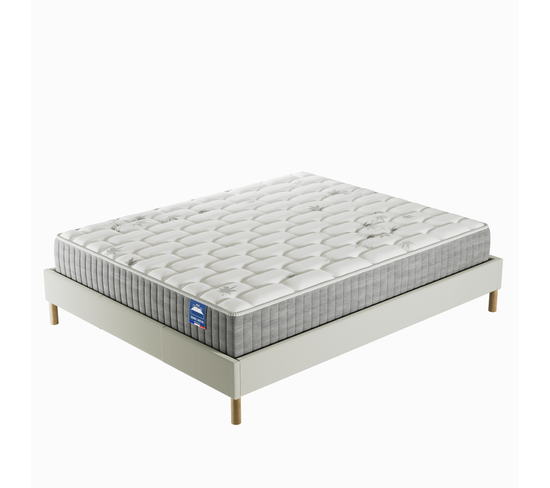 Ensemble Matelas Ressorts + Sommier 140x200 cm ép. 25cm à mémoire de forme