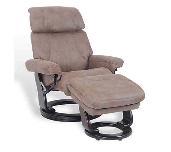 Fauteuil De Relaxation Manuel - Minorque - Tissu Microfibre Marron