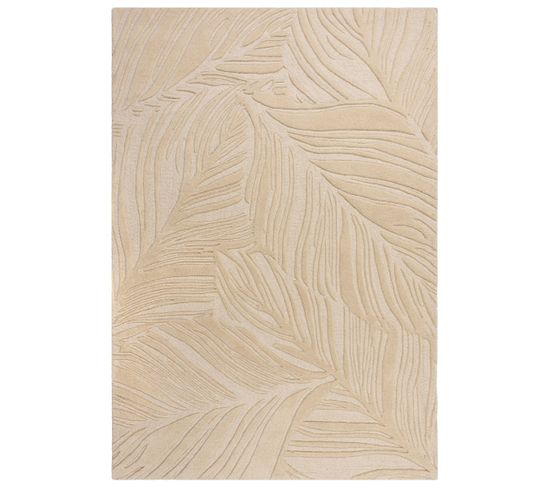 Tapis De Salon Leo En Laine - Beige - 120x170 Cm