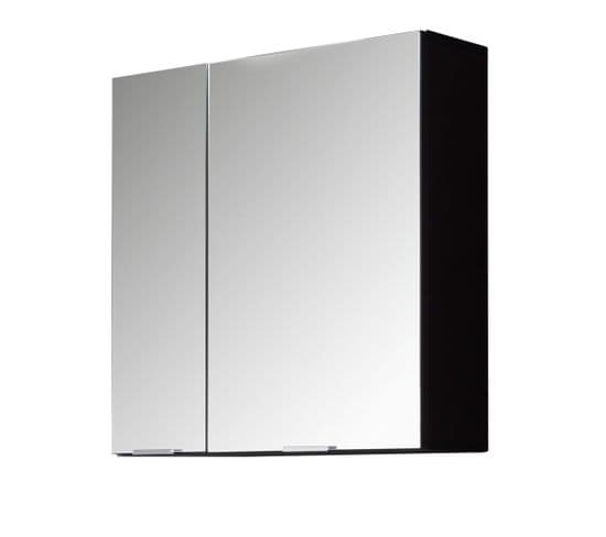 Armoire De Toilette Conceptone Grise avec Miroir 2 Portes En Panneaux De Particules - 60x20x63 Cm