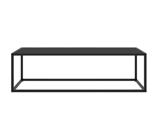 Table Basse Noir Avec Verre Noir 120x50x35 Cm