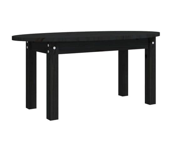 Table Basse Noir 80x40x35 Cm Bois Massif De Pin
