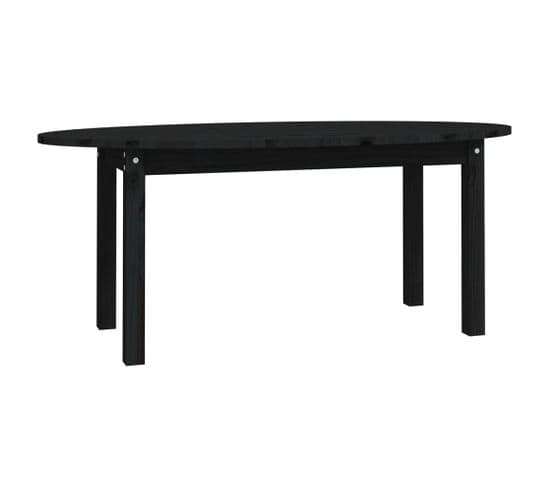 Table Basse Noir 110x55x45 Cm Bois Massif De Pin