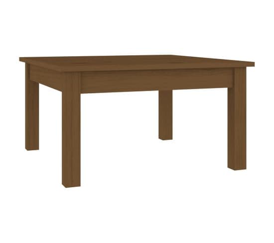 Table Basse Marron Miel 55x55x30 Cm Bois Massif De Pin