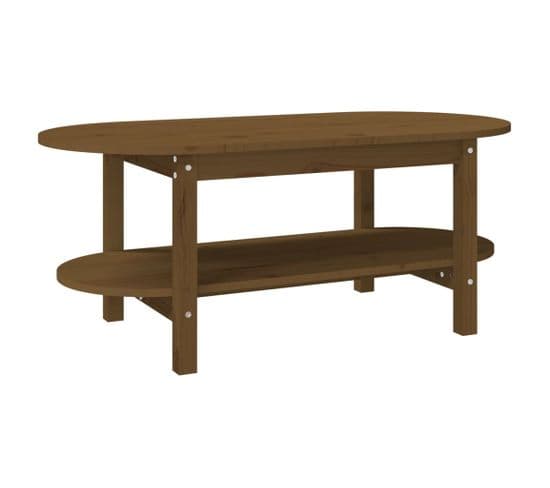 Table Basse Marron Miel 110x55x45 Cm Bois Massif De Pin