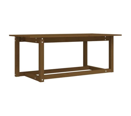 Table Basse Marron Miel 110x55x45 Cm Bois Massif De Pin