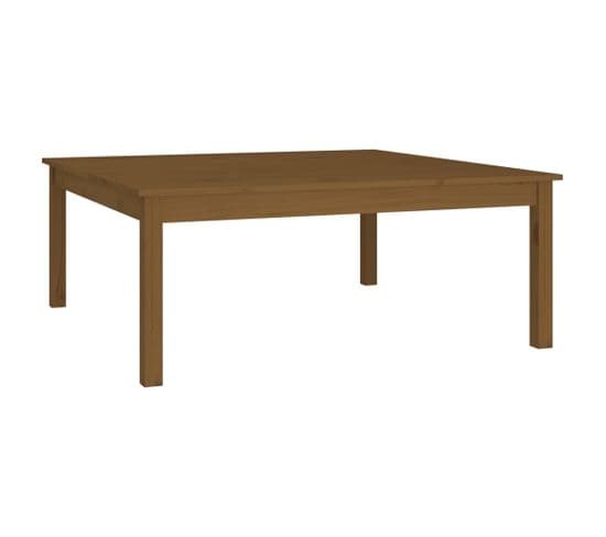 Table Basse Marron Miel 100x100x40 Cm Bois Massif De Pin