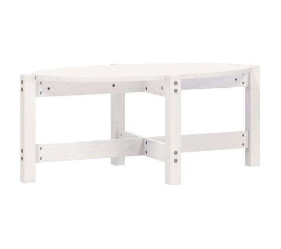 Table Basse Blanc 87x48x35 Cm Bois Massif De Pin