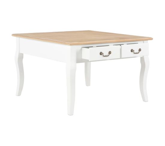 Table Basse Blanc 80 X 80 X 50 Cm Bois