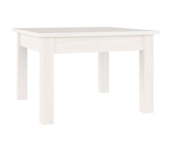 Table Basse Blanc 45x45x30 Cm Bois Massif De Pin