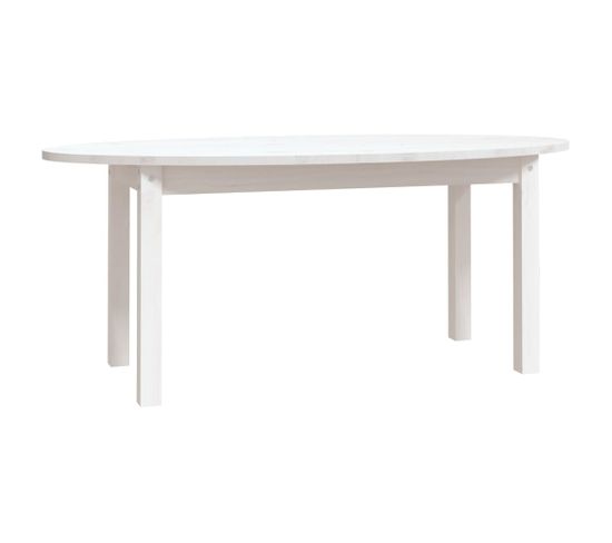 Table Basse Blanc 110x55x45 Cm Bois Massif De Pin