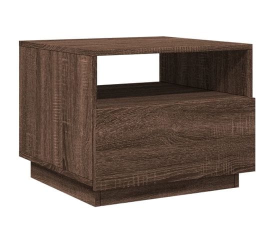 Table Basse Avec Lumières LED Chêne Marron 50x49x40 Cm