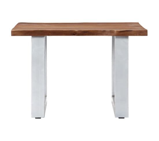 Table Basse Avec Bord Naturel 60x60x40 Cm Bois D'acacia Massif