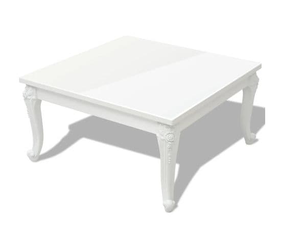 Table Basse 80 X 80 X 42 Cm Laquée Blanc