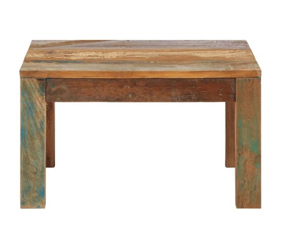 Table Basse 60x60x35 Cm Bois De Récupération Massif