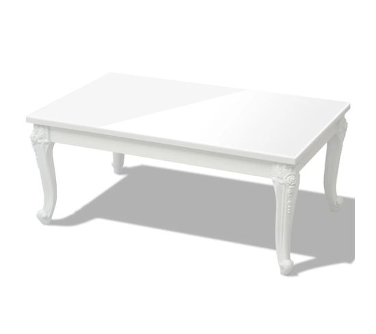 Table Basse 100 X 60 X 42 Cm Laquée Blanc