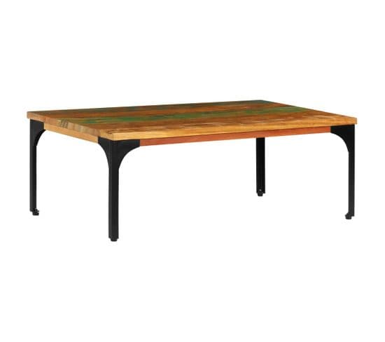 Table Basse 100 X 60 X 35 Cm Bois De Récupération Solide