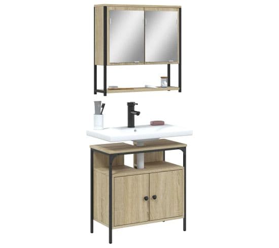 Ensemble De Meubles De Salle De Bain 2 Pièces Chêne Sonoma