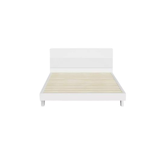 Lit 2 Places En Bois 160x200cm Avec Sommier Minimaliste Hanks