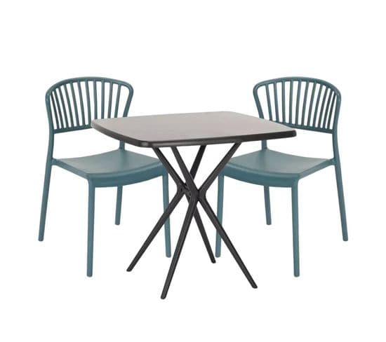 Ensemble 2 Chaises Et 1 Table Carrée 70x70cm Restaurants Bars Redzepi