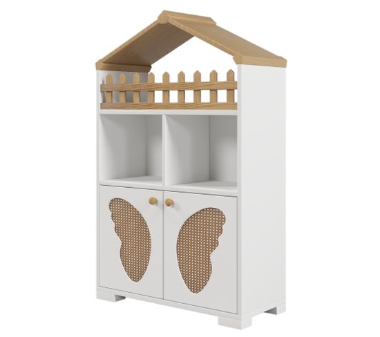 Combiné de Buffet et Étagère de Rangement avec Portes en Forme de Papillon