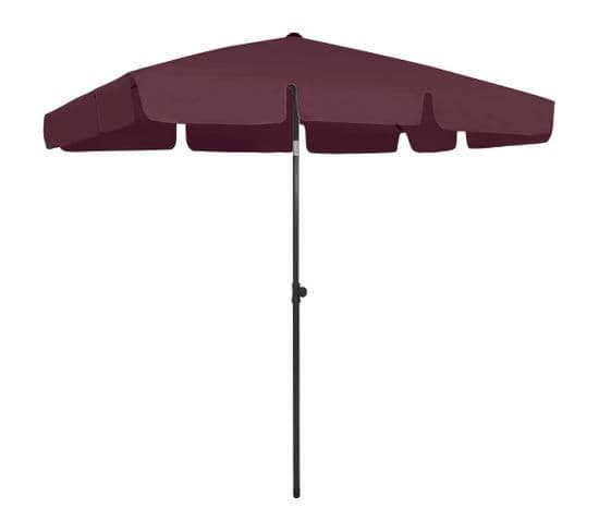 Parasol De Plage Rouge Bordeaux 200x125 Cm