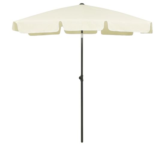 Parasol De Plage Jaune Sable 180x120 Cm