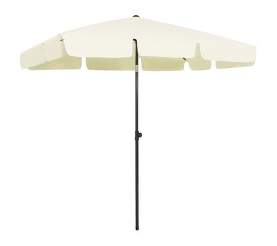 Parasol De Plage Jaune Sable 200x125 Cm