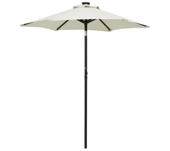 Parasol Avec Lumières LED Sable 200x211 Cm Aluminium