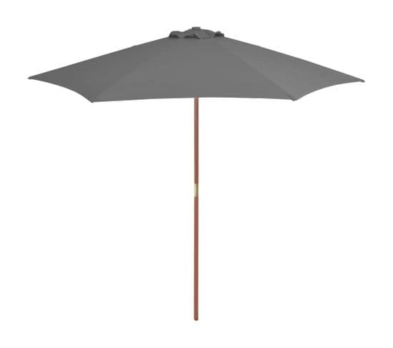 Parasol D'extérieur Avec Mât En Bois 270 Cm Anthracite