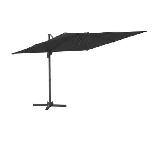 Parasol Déporté Avec Mât En Aluminium Noir 400x300 Cm