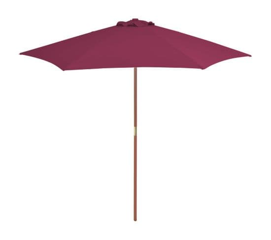 Parasol Avec Mât En Bois 270 Cm Bordeaux