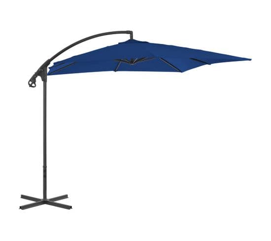 Parasol Déporté Avec Mât En Acier 250x250 Cm Azuré