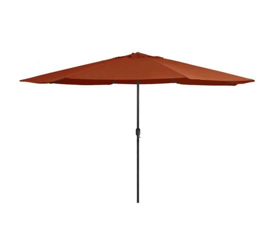 Parasol D'extérieur Avec Mât En Métal 400 Cm Terre Cuite