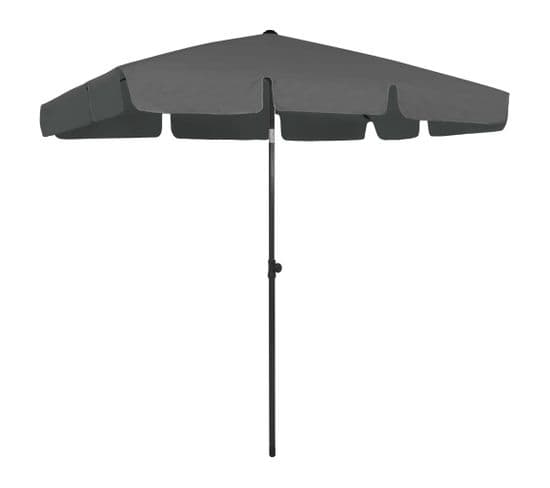 Parasol De Plage Anthracite 200x125 Cm