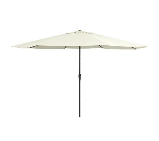 Parasol D'extérieur Avec Mât En Métal 400 Cm Blanc Sable