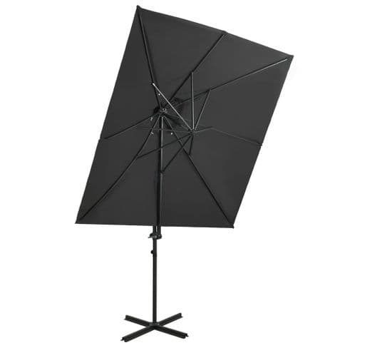 Parasol Déporté à Double Toit Anthracite 250x250 Cm